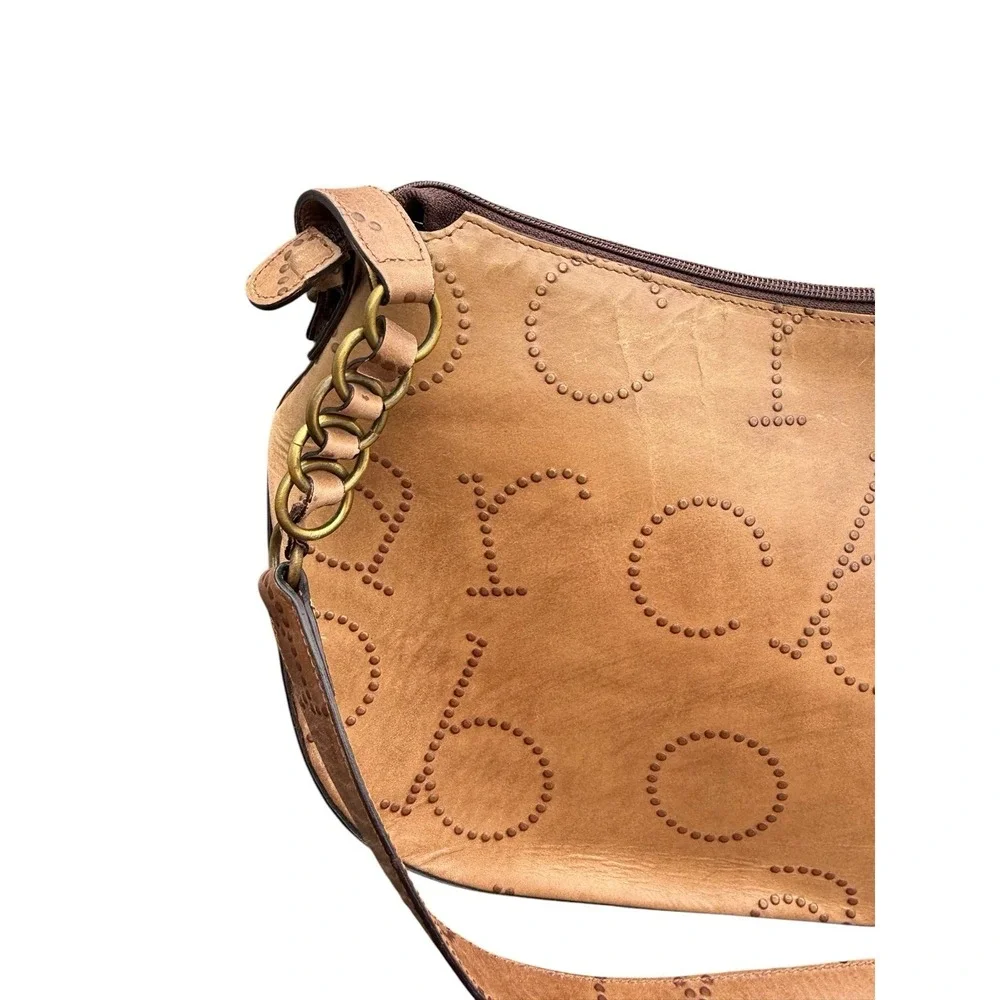Roccobarocco Shoulder Bag Womens Medium‎ Camel Excellent Vintage Leather